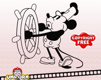 Steamboat Willie Whistle SVG, Mickey Mouse svg, Cricut Cut Files, Instant Digital Download, PNG, EPS
