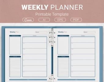 Weekly Hourly Planner EDITABLE Weekly Schedule, Daily Planner, Undated Planner, 2023 Weekly Organizer, To Do List printable, Adhd, Colorful