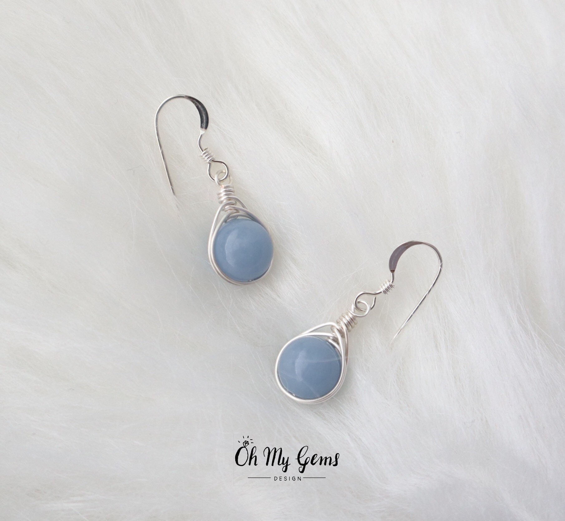 Boucles D'oreilles Vintage Pierres Bleues Sculptées - Occasion - Marque Accessorize