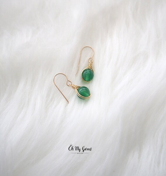 14kgfグリーンアゲートピアス/イヤリング 14kgfグリーンアゲートピアス/イヤリング