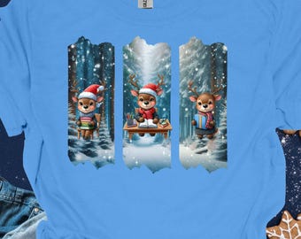 Reindeer Christmas PNG, School Teacher Gift, Holiday Shirt (Digital Download)