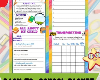 Editable Teacher Packet Bundle, Back To School Forms (Digital Template)