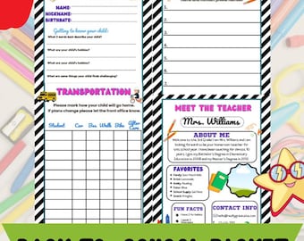 Back To School Teacher Packet Template, Editable Canva Bundle (Digital Download)