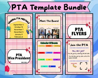 PTA Pink Bundle, PTO, Binder Covers, Elementary Schools