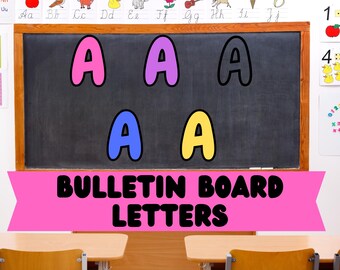 Printable Bulletin Board Letters, Classroom Decor (Digital Download)