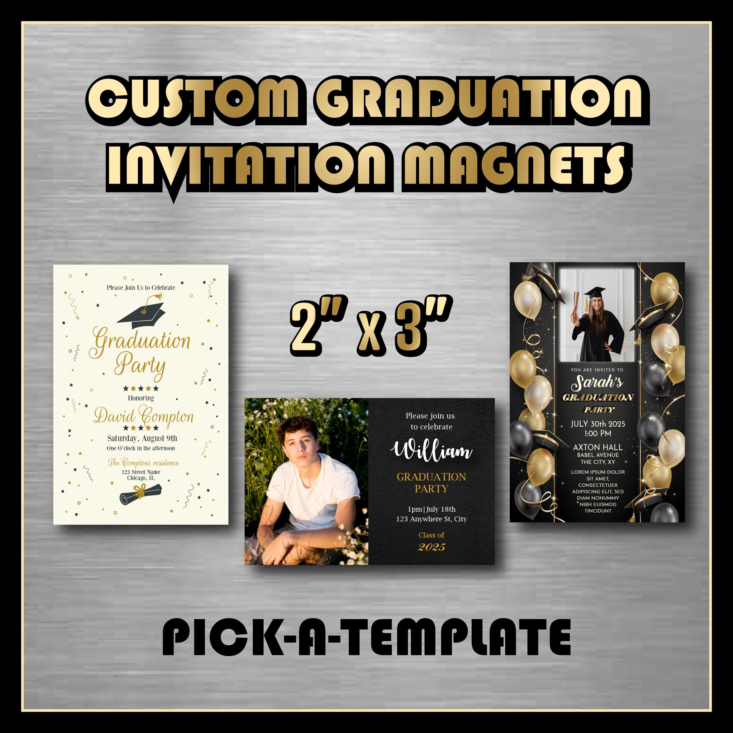 Custom Graduation Party Invitation Magnets - 2" X 3" - Bulk Ordering ...