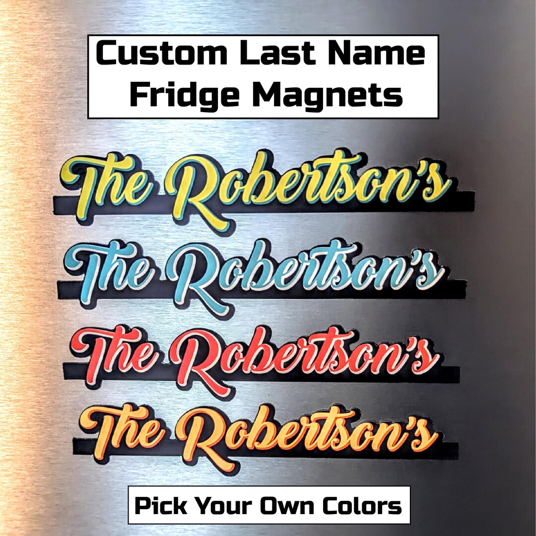 Diecut Custom Last Name Fridge Pick Your Own Colors 4 or 6 Etsy