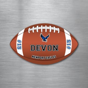 Custom Sport Football Magnet - Player Name & Number - Team Name / Logo - Custom Colors - Refrigerator / Locker 20% OFF TODAY!