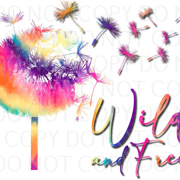 Wild And Free Dandelion Pastel Sublimation Transfer, Multiple Sizes Available, Ready to Ship Sub Image, Ready to Press Design