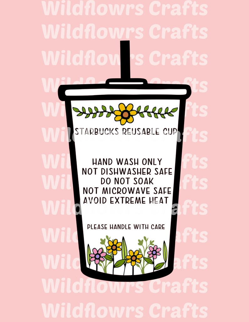 Download Tumbler cup care card instructions/ Ready to print iced | Etsy