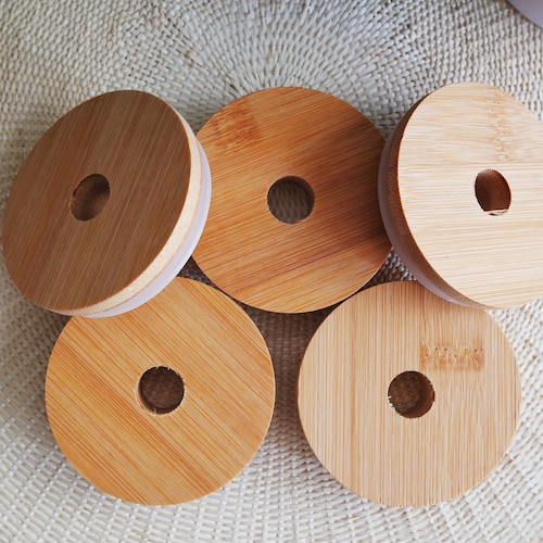 Bamboo Beer Can Glass Lids Libbey Glass Lid XOXO LOTTE Etsy