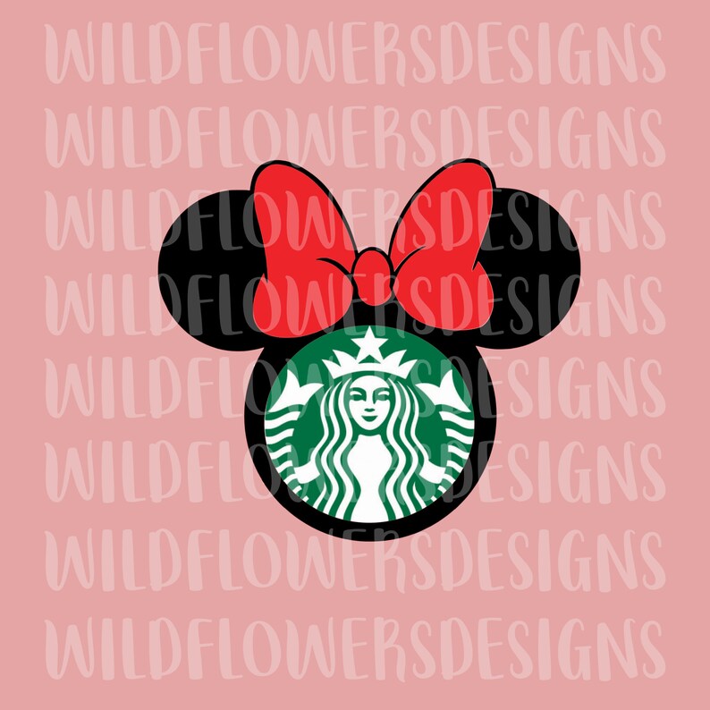 Starbucks Inspired Minnie/ Minnie Mouse SVG Ears for cold cup/ | Etsy