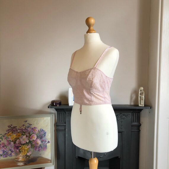 1940s vintage pink lace vintage bralette