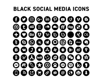 Black Social Icons Etsy Black Social Icons Etsy