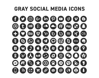 Gray Social Icons Etsy Gray Social Icons Etsy