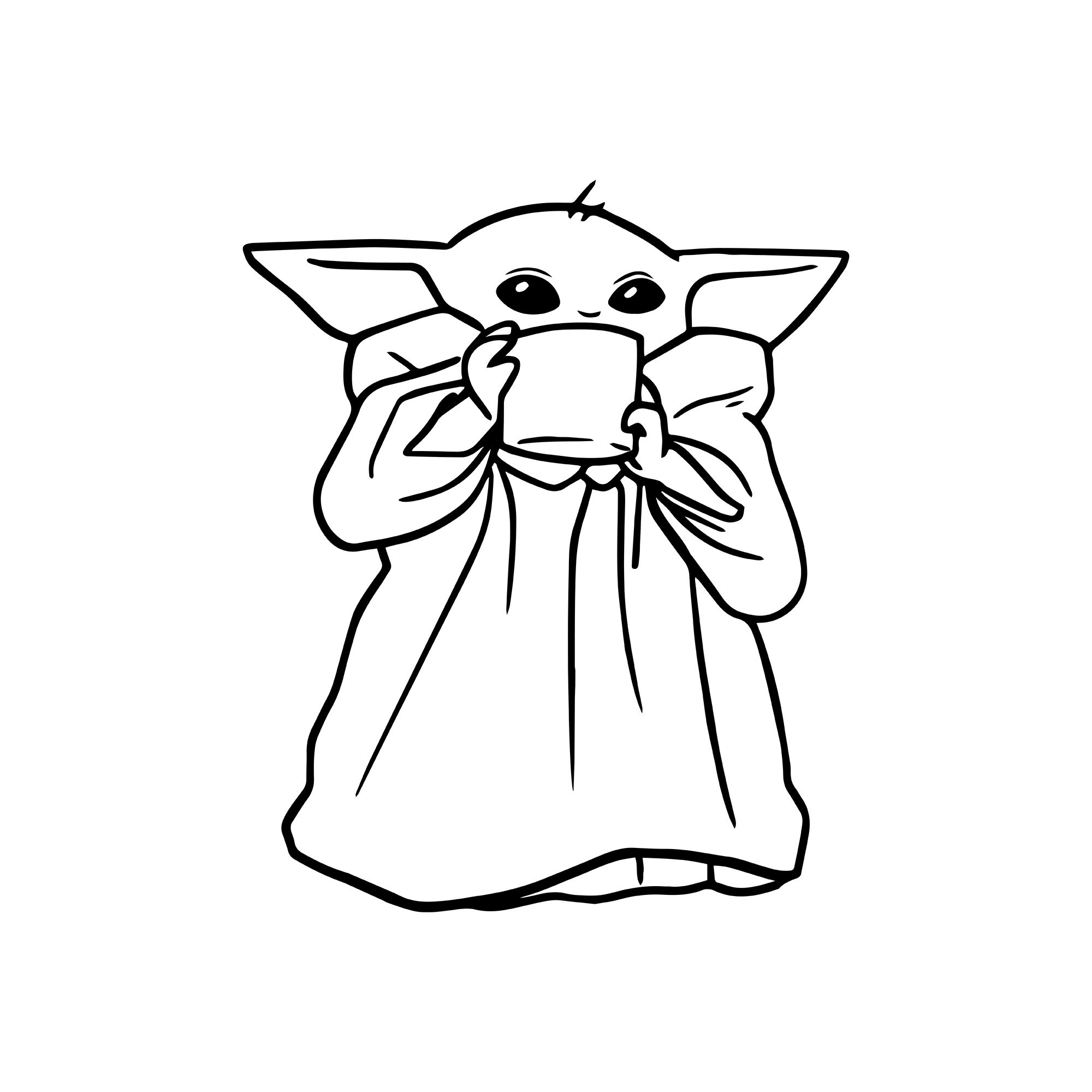 Free 234 Clip Art Baby Yoda Outline Svg Svg Png Eps Dxf File