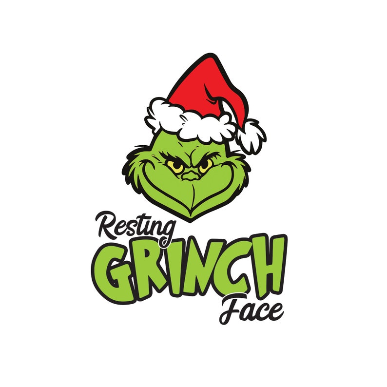 Resting Grinch Face SVG Xmas Iron On Printable Grinch PNG High