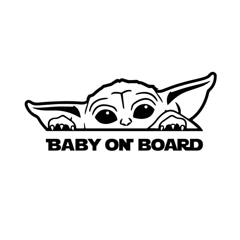 Download Baby Yoda SVG Baby Yoda on Board Clipart Star Wars print ...