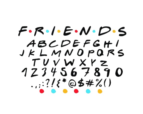 Download Friends Font Svg Png Cricut Friends Tv Show Font Clip Art Instant Download Numbers And Dots Friends Letters Clip Art Art Collectibles Shantived Com