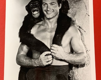 Foto original Beefcake años 50 Tarzan Lex Barker