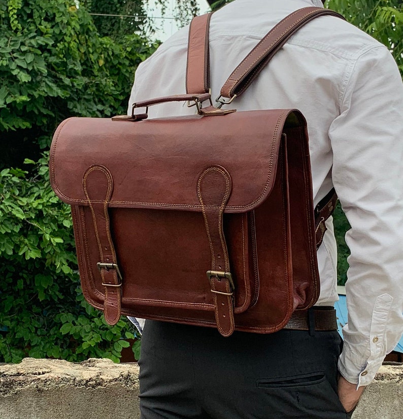 16 Inch Convertible Backpack Men's Messenger Bag | Etsy
