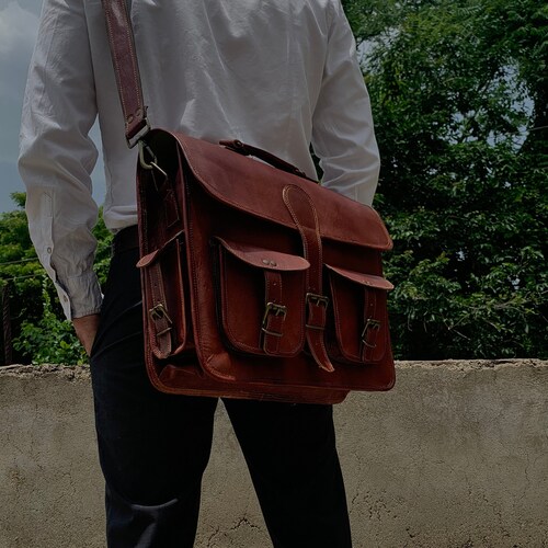 18 Inch Large Retro Laptop Messenger Bag Office Briefcase - Etsy