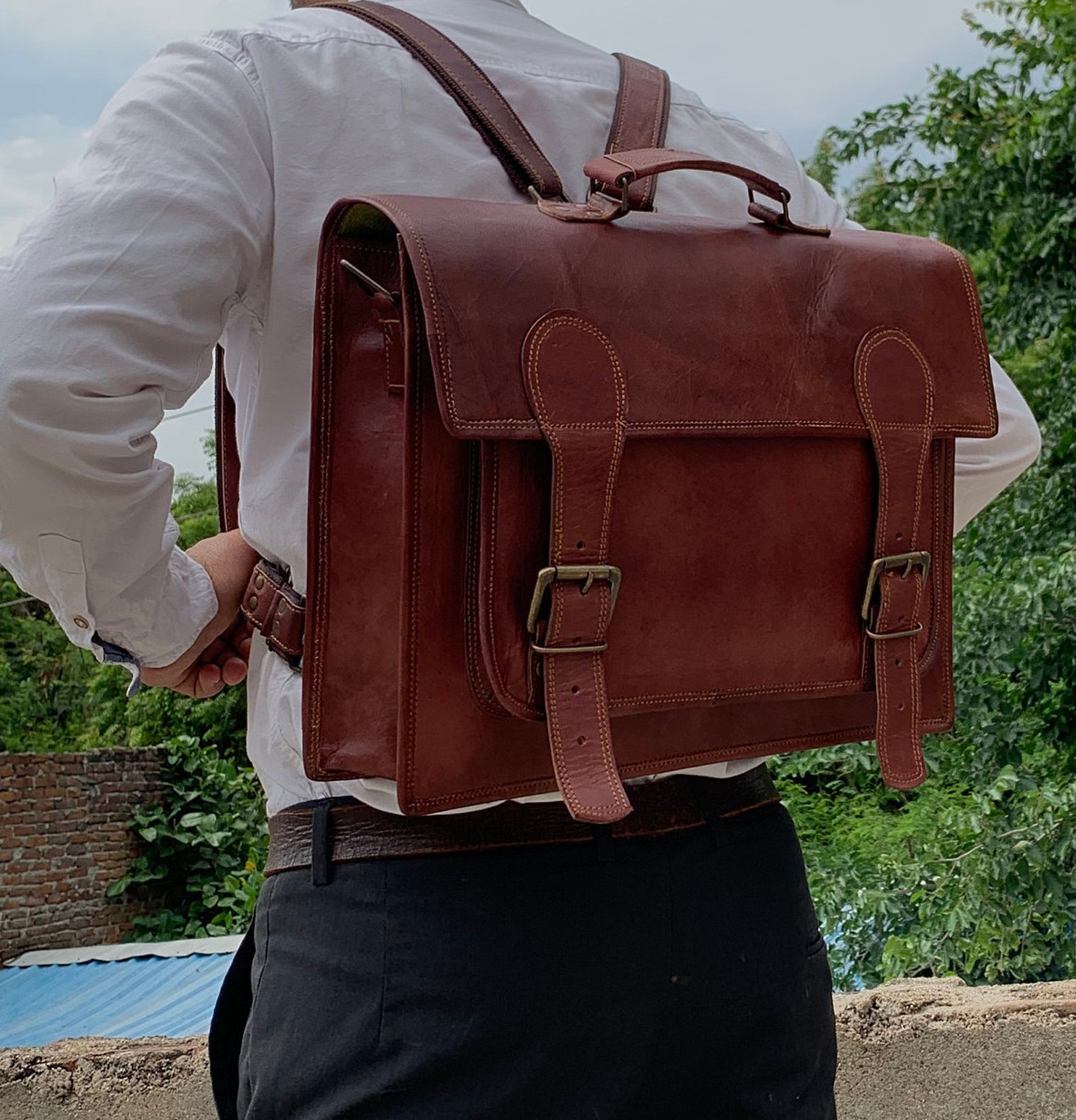 Convertible Backpack Men's Messenger Bag 16 Inch - Etsy