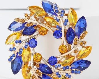 Stunning Oversize Vintage Rhinestone Pin Brooch Flower Motif Stunning Oversize Vintage Rhinestone Pin Brooch Flower Motif