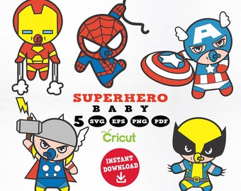 Super Hero Baby SVG, Super Hero Kid ClipArt, Little Super Hero png, Layered Files For Cricut, Instant Download