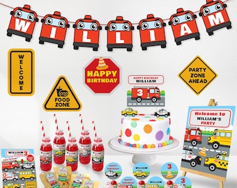 Paquete de fiesta de cumpleaños de Cars, decoraciones de fiesta de Cars, kit EDITABLE imprimible