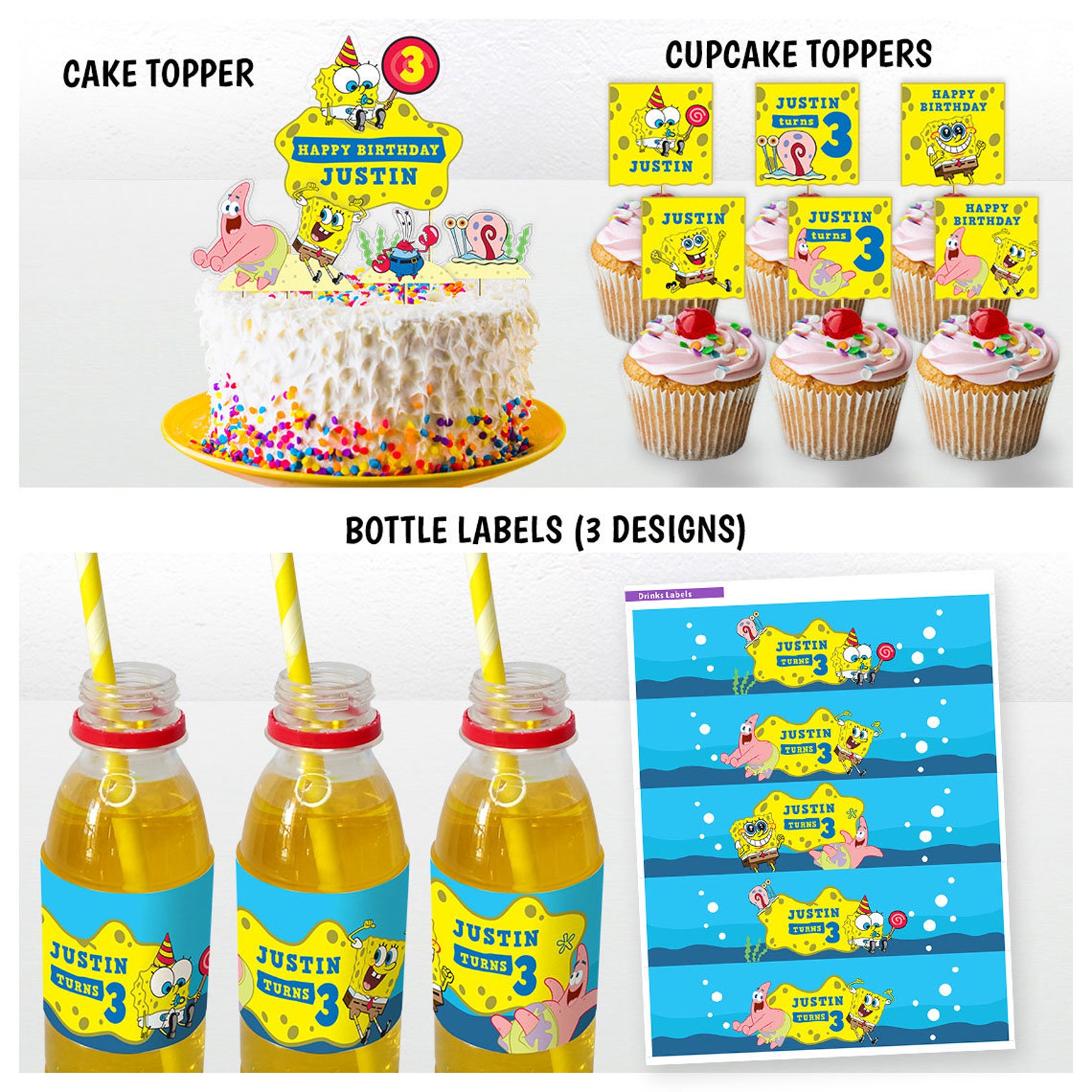 SpongeBob Printable Party Kit SpongeBob Birthday Party | Etsy