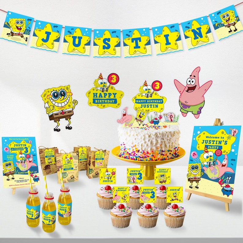 SpongeBob Printable Party Kit SpongeBob Birthday Party | Etsy