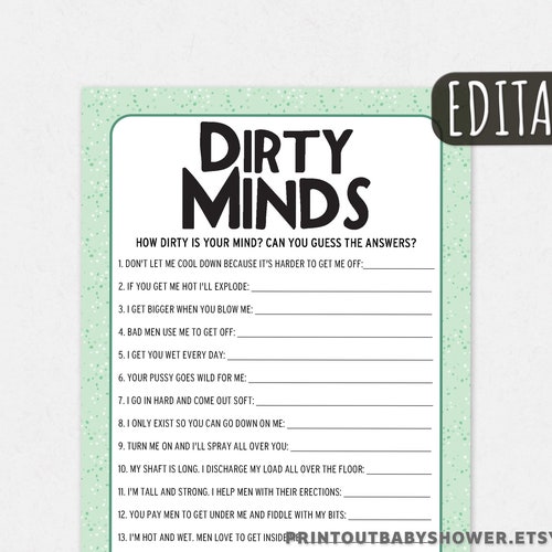 Baby Shower Riddles Game Dirty Minds Naughty What Am I Game Etsy