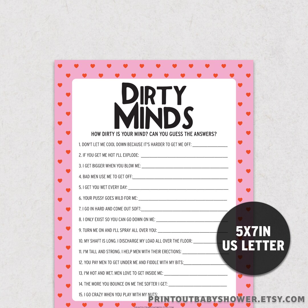 Baby Shower Riddles Game Dirty Minds Naughty What Am I Game Etsy