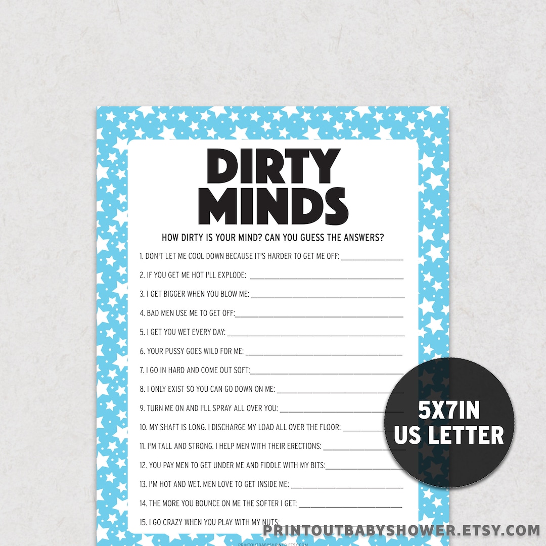 Baby Shower Riddles Game Dirty Minds Naughty What Am I Game Etsy