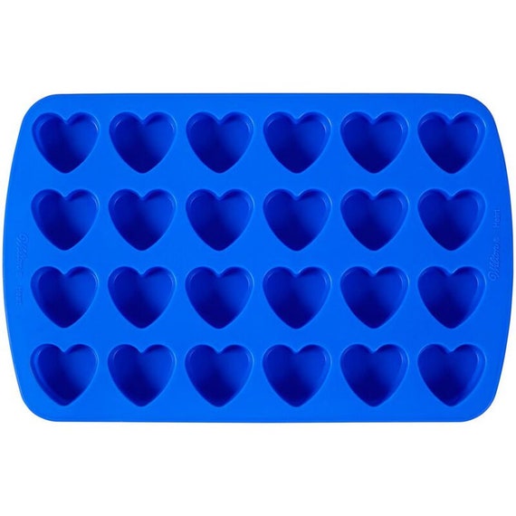 Wilton 6 Cavity Mini Silicone Heart Shaped Cookie and Candy Mold