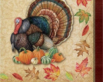 Luncheon Harvest Turkey Napkins 16 CT