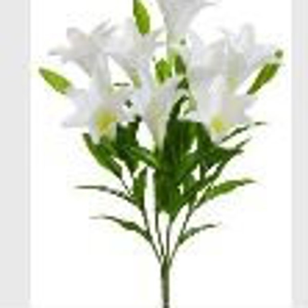 Artificial Easter Lily Bush, 25"