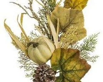 Pumpkin, Pine cone, Berries and Cedar spray, 16"