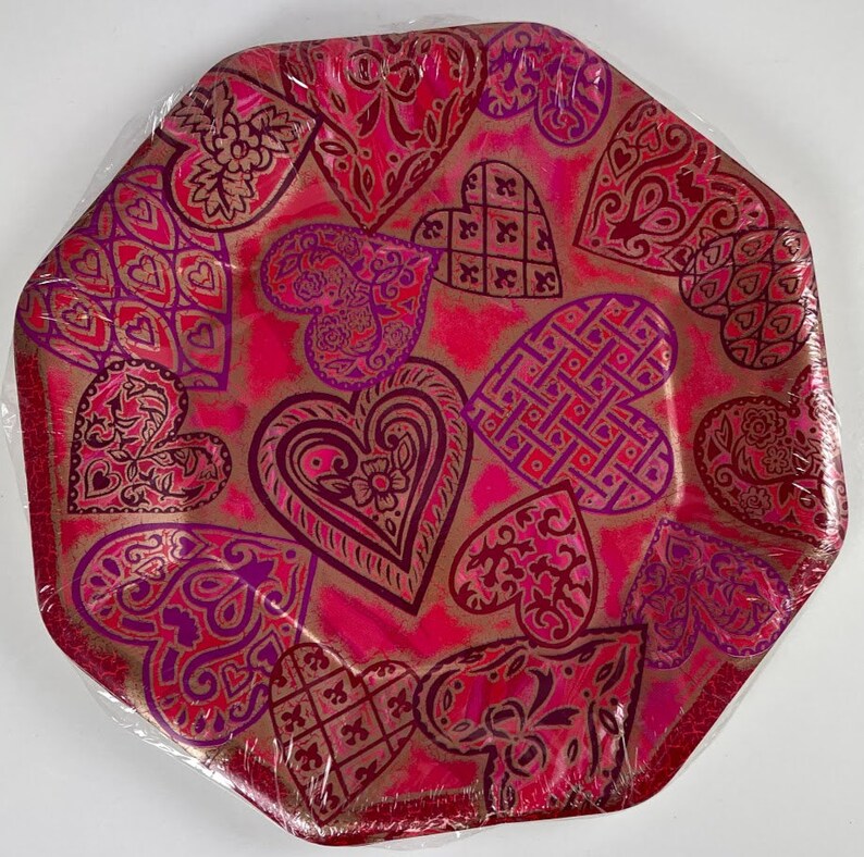 Paper Plates Hearts of Gold Valentine 10 in 10 Count