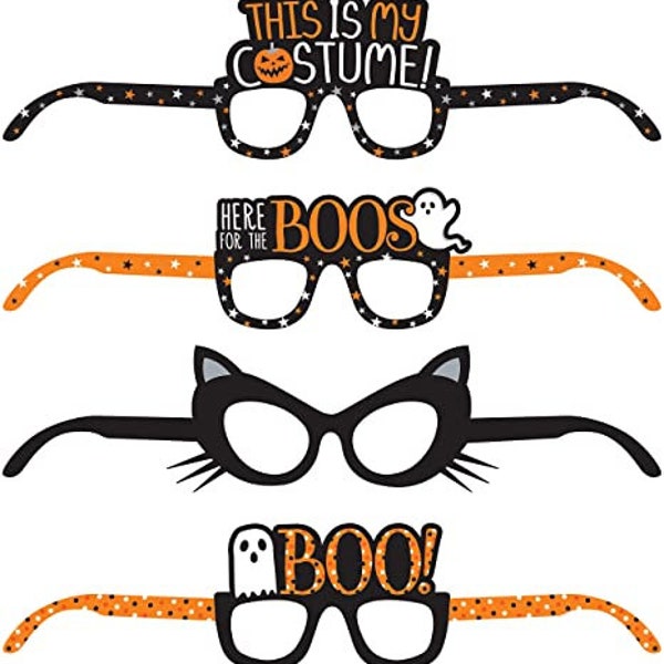 Halloween Novelties eyeglasses, 4 Assorted