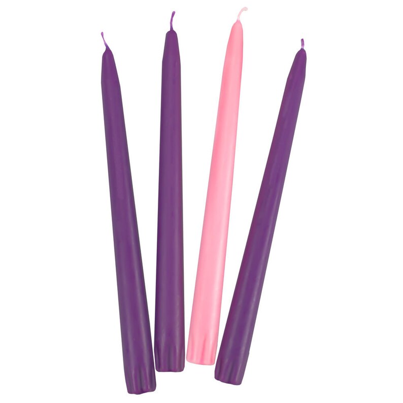 Advent Candles 3 Purple 1 Pink 12 Tapers Etsy