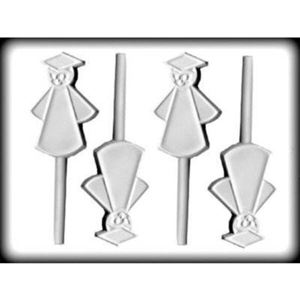 Grad Figures Lollipop Candy Mold, 4 Cavities