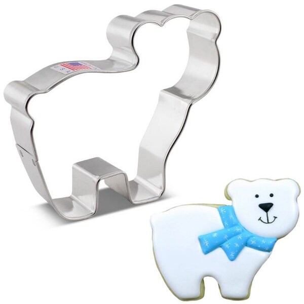 Cute Polar Bear Cookie Cutter, 3.75 in.