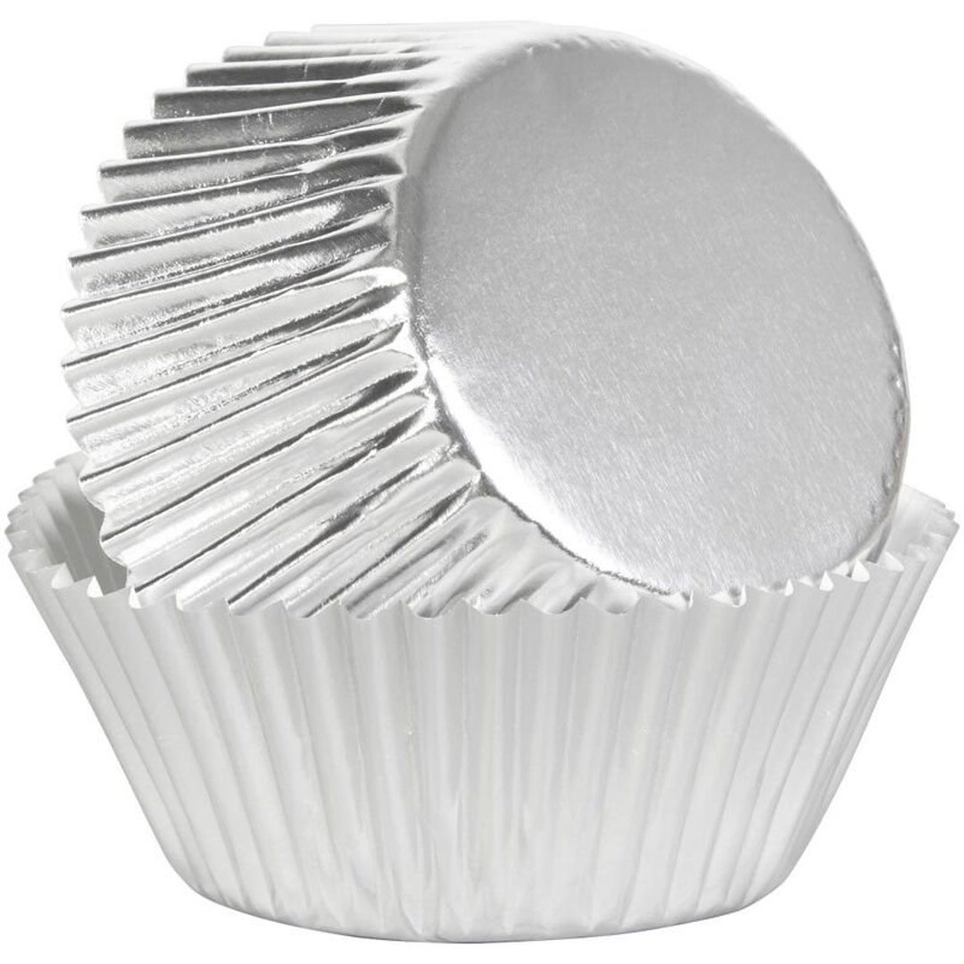 Silver Foil Baking Cups 24 Count Etsy