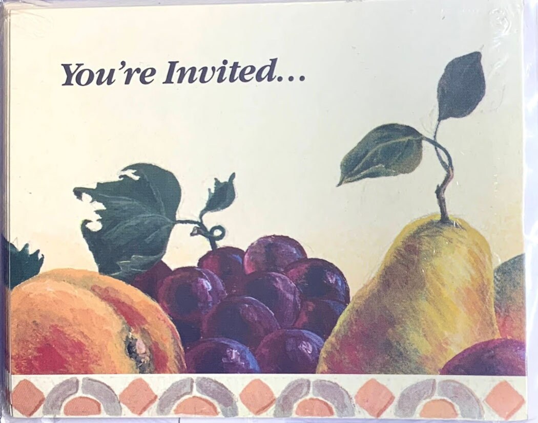 Party Invitations Fruit Design 8 Count Etsy Australia
