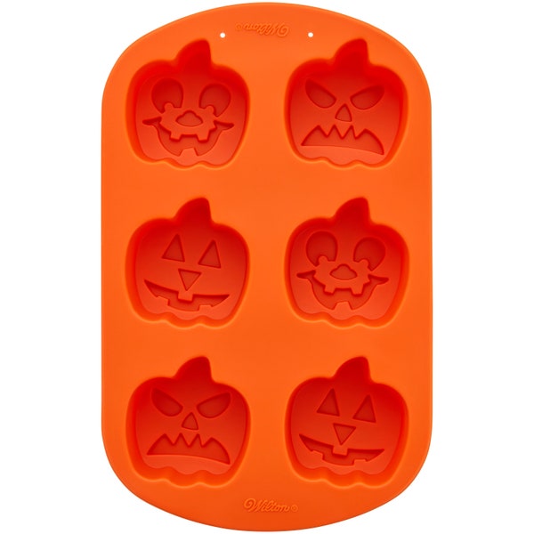 Jack-O-Lantern Pumpkin Silicone Mold, 6 Cavities