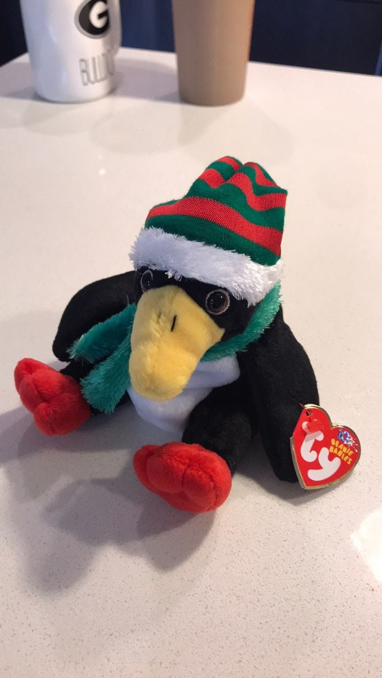 Ty Toboggan Penguin With Hat Beanie Babies Etsy