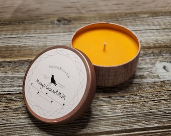 8 oz Mango Coconut Milk Candle- Hand poured Organic Soy Candle positive energy good vibes intention aromatherapy self care gift ideas