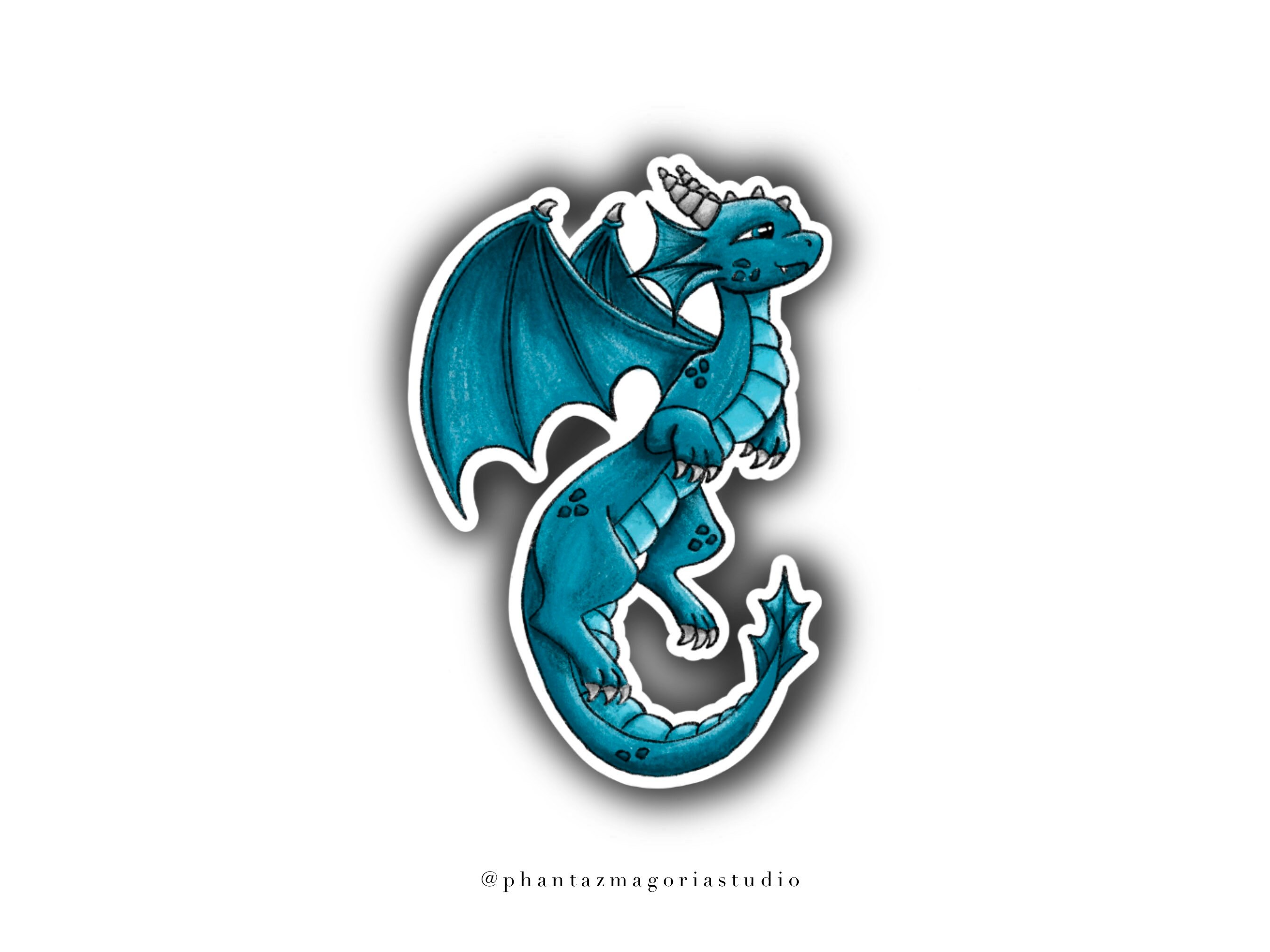 Blauer Drachen Aufkleber Drachen-Aufkleber süße Aufkleber | Etsy